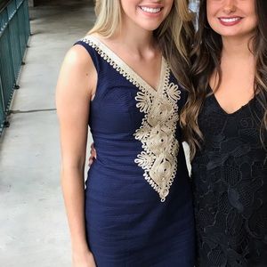 Lilly Pulitzer Navy Blue Neckline Dress